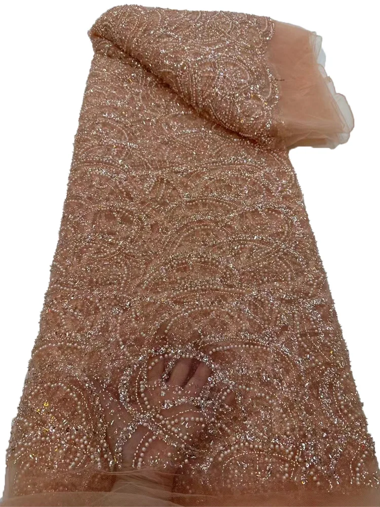 Peach African Luxury Heavy Beads Lace Fabric 2023 High Quality Sequins Tulle Lace Fabric French 5 Yards for Party Dress YY380
Peach African Luxury Heavy Beads Lace Fabric 2023 High Quality Sequins Tulle Lace Fabric French 5 Yards for Party Dress YY380