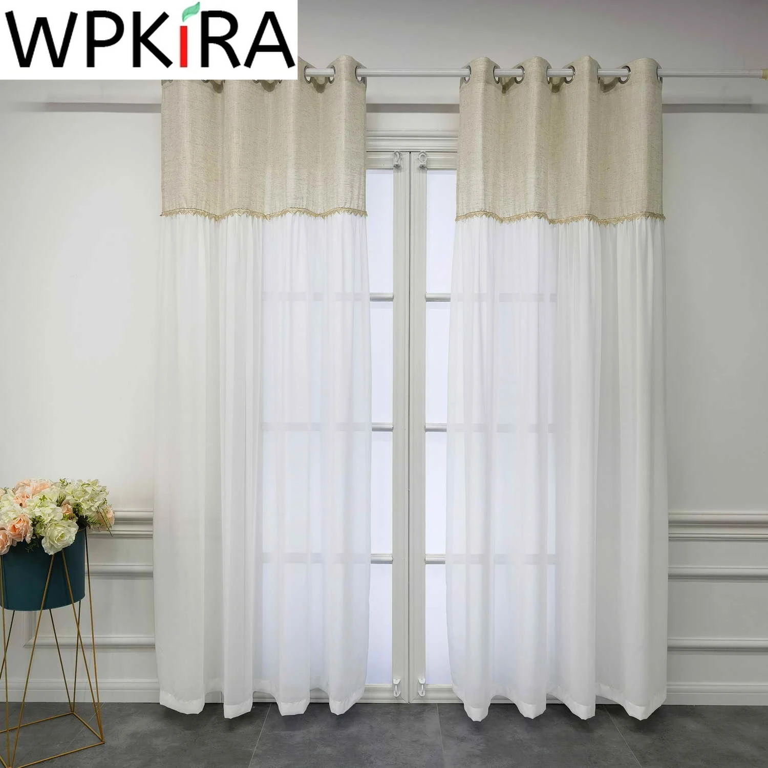 Country Style Luxurious Beige White splicing Tulle Curtains for Living Room Bedroom for Window Drapes Home Decor Custom Curtinas
Country Style Luxurious Beige White splicing Tulle Curtains for Living Room Bedroom for Window Drapes Home Decor Custom Curtinas