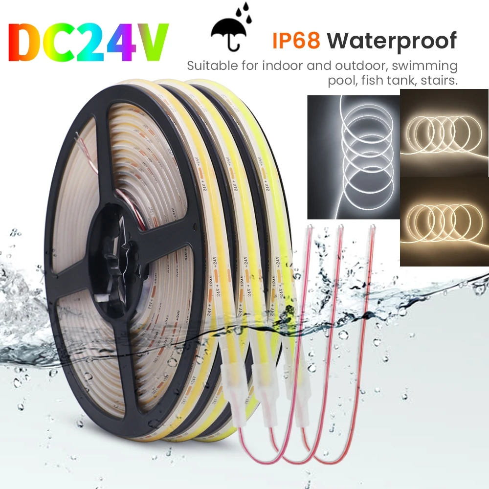IP68 Waterproof COB Strip LED Light Bar 10M 15M 24V Flexible FOB LED Tape 320LEDs/M High Density 3000K 4000K 6000K Swimming Poor
IP68 Waterproof COB Strip LED Light Bar 10M 15M 24V Flexible FOB LED Tape 320LEDs/M High Density 3000K 4000K 6000K Swimming Poor