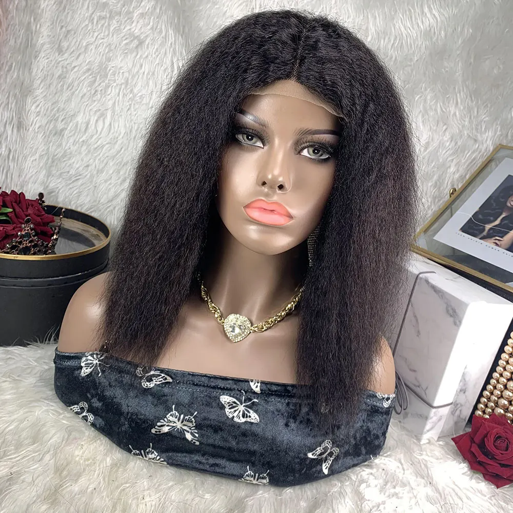 Kinky Straight Lace Front Wigs Human Hair 4x4 Yaki Straight Human Hair Lace Front Wigs Pre Plucked HD Transparent Wigs Wholesale
Kinky Straight Lace Front Wigs Human Hair 4x4 Yaki Straight Human Hair Lace Front Wigs Pre Plucked HD Transparent Wigs Wholesale