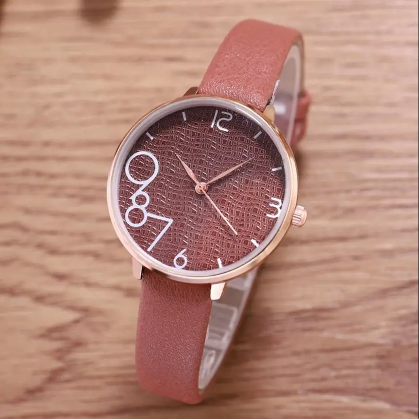 

Simple Designed Number Women's Watch Quartz Thin Leather Strap Ladies Wristwatch Fashion Hot Sales Watches For Woman reloj mujer