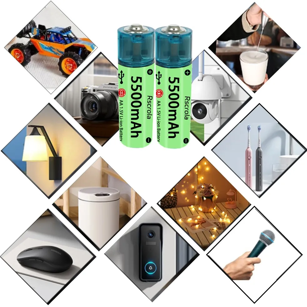 Universal AA Rechargeable Battery Durable 5500mAh Li-ion Battery AA USB Direct Charging for Toys Clocks Game Controllers Cameras Universal AA Rechargeable Battery Durable 5500mAh Li-ion Battery AA USB Direct Charging for Toys Clocks Game Controllers Cameras