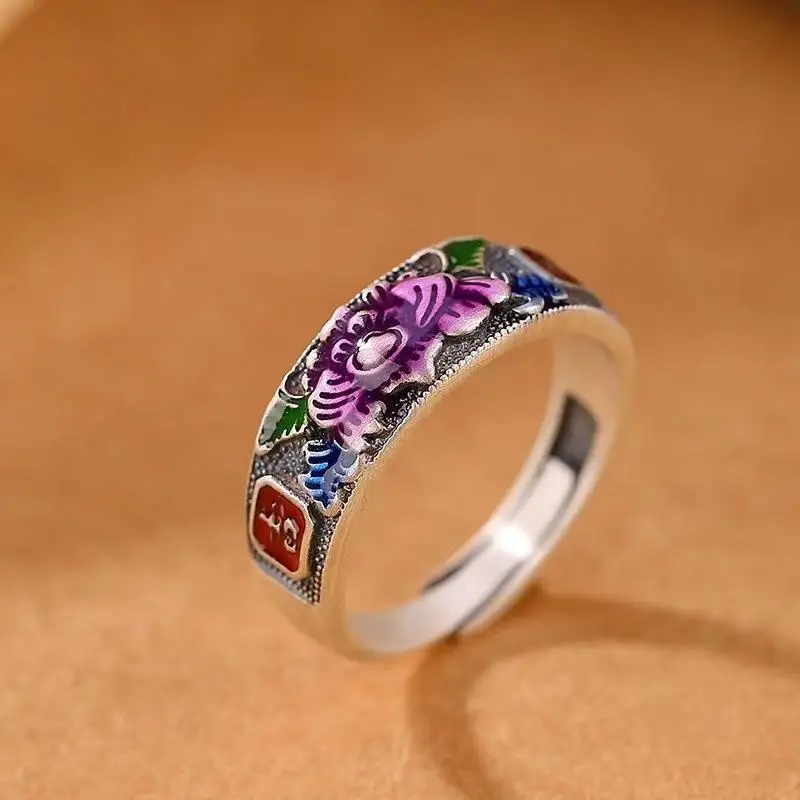 Auspicious, wealthy, and noble peony female opening, burning blue, retro ethnic style ring, elegant temperament
Auspicious, wealthy, and noble peony female opening, burning blue, retro ethnic style ring, elegant temperament
