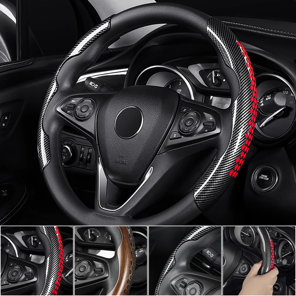 38cm Universal Car Steering Wheel Cover Anti-slip Steering Wheel Boost Cover Carbon Fiber ABS Styling Interior Accessories
38cm Universal Car Steering Wheel Cover Anti-slip Steering Wheel Boost Cover Carbon Fiber ABS Styling Interior Accessories
