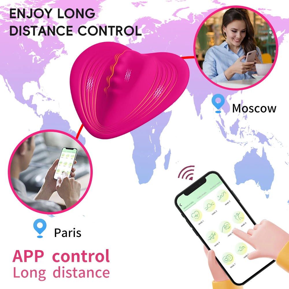 Culotte de massage du clitoris papillon portable pour femme, vibromasseur clitoris et point G, jouets sexuels télécommandés avec application, élimination du jaune d'oeuf 4