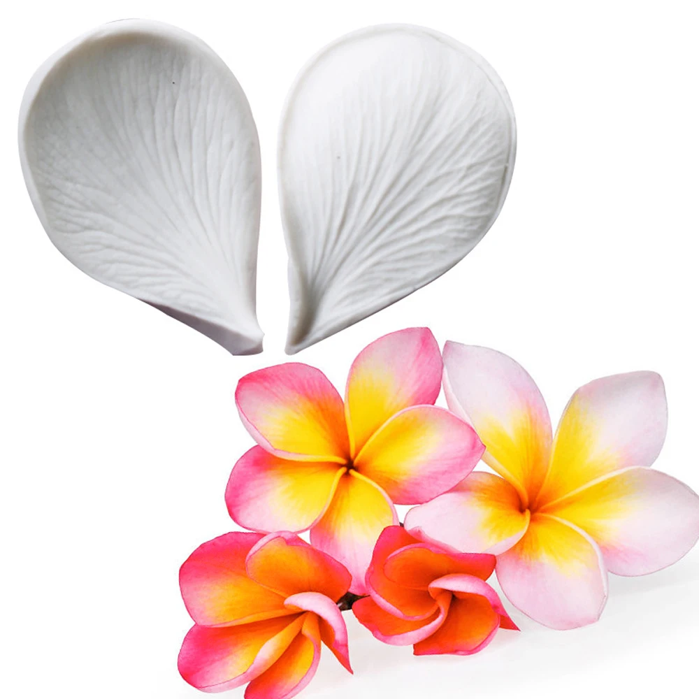 

Plumeria Silicone Petal Flower Mold Flower Petals Texture Fondant Cake Chocolate Icing Mould Sugarcraft Veiner