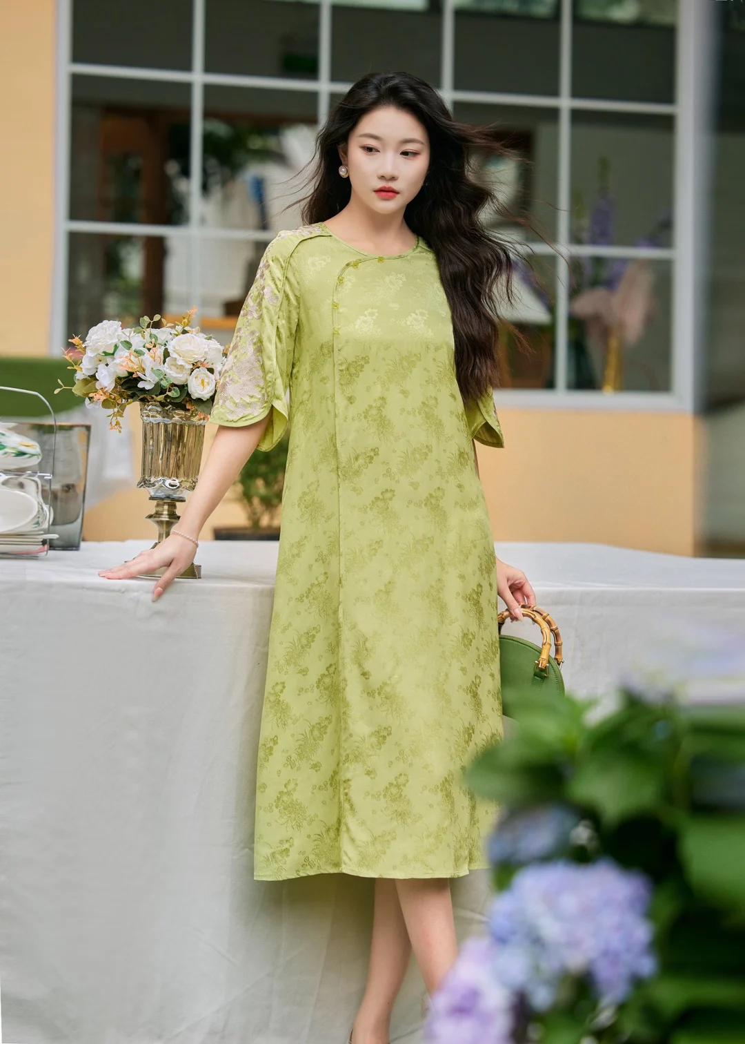 High-end Spring Summer Women Rayon Dress Retro Elegant Embroidery 3/4 Sleeve A-line Lady Party Hanfu Dress M-XXL
High-end Spring Summer Women Rayon Dress Retro Elegant Embroidery 3/4 Sleeve A-line Lady Party Hanfu Dress M-XXL