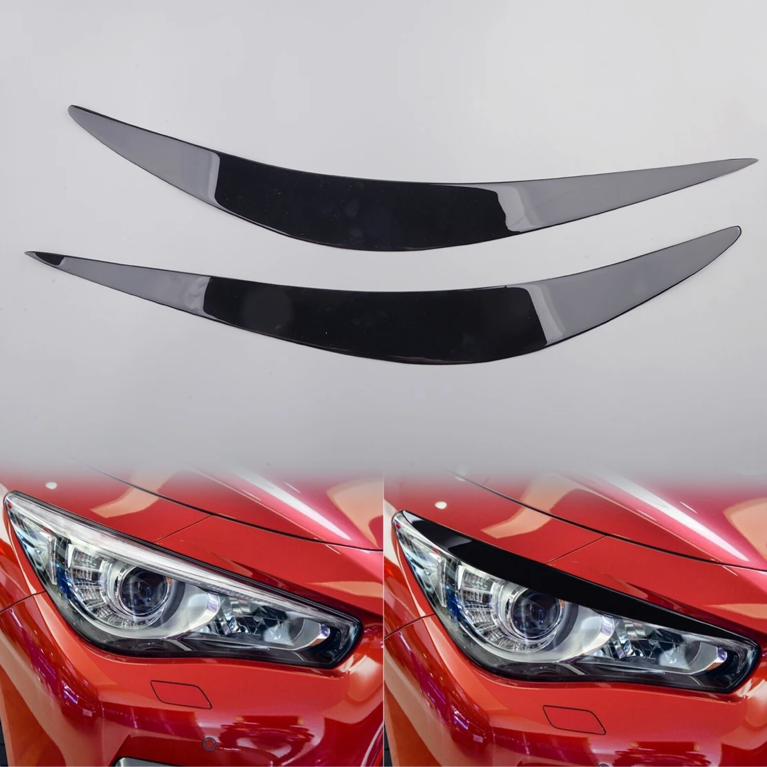 1 Pair Car Left & Right Headlight Eyelid Eyebrow Cover Trim ABS Piano Black Fit for Infiniti Q50 2014 2015 2016 2017 2018 2019
1 Pair Car Left & Right Headlight Eyelid Eyebrow Cover Trim ABS Piano Black Fit for Infiniti Q50 2014 2015 2016 2017 2018 2019