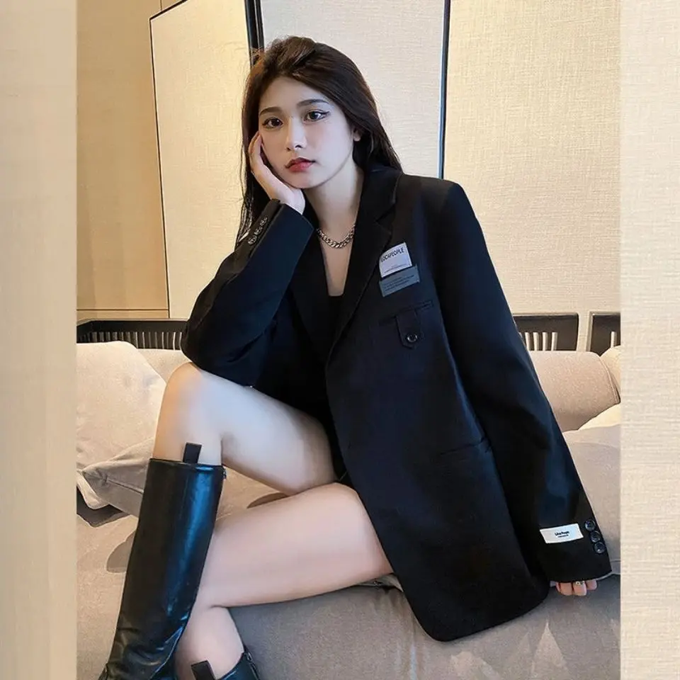 Spring Autumn Jackets Women Black Blazer Office Lady Single-breasted Suit Coat Korean Chic Tops Loose New Blazers Women Clothing
Spring Autumn Jackets Women Black Blazer Office Lady Single-breasted Suit Coat Korean Chic Tops Loose New Blazers Women Clothing