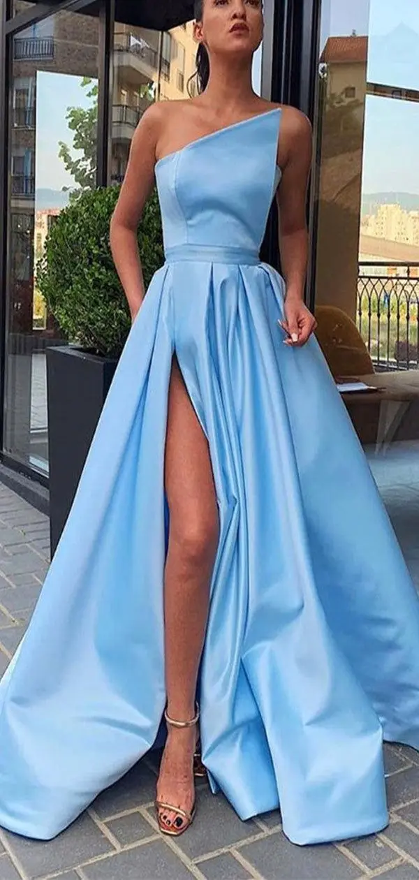 Blue Evening Dresses 2023 Long Satin Strapless A Line Floor Length with Slit Empire Waist Formal Party Women Prom Gowns Custom
Blue Evening Dresses 2023 Long Satin Strapless A Line Floor Length with Slit Empire Waist Formal Party Women Prom Gowns Custom