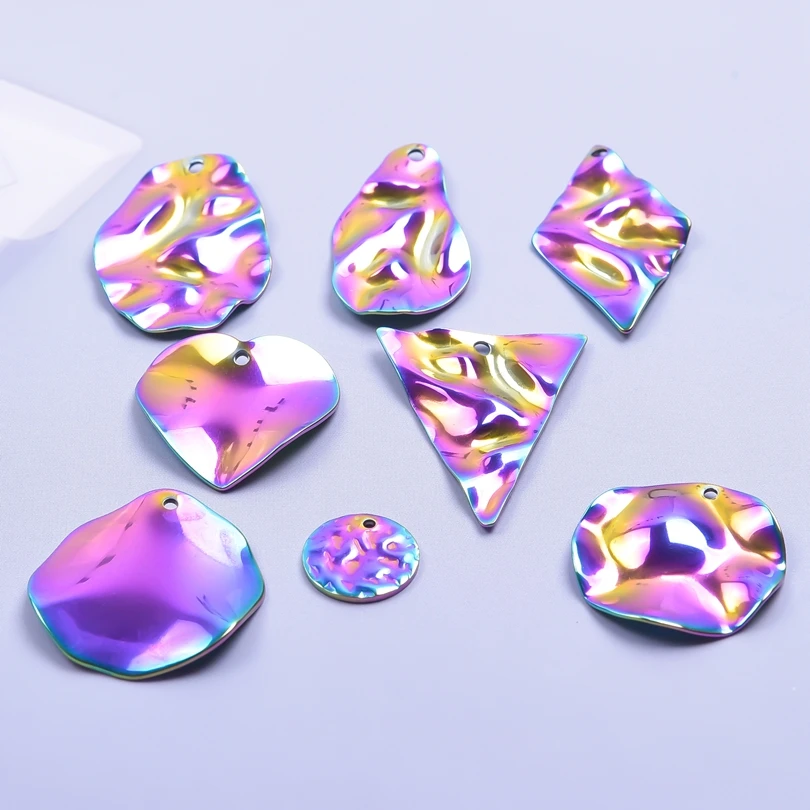 10pcs/lot Stainless Steel Rainbow Charms Geometric Accessories Heart Triangle Round DIY Earrings Pendant Jewelry Making Material
10pcs/lot Stainless Steel Rainbow Charms Geometric Accessories Heart Triangle Round DIY Earrings Pendant Jewelry Making Material