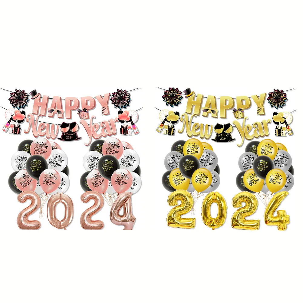 2024 New Year Party Balloon Set Disposable Balloons Banner Happy New Year Balloon Set Decoration Photo Booth Props Supplies
2024 New Year Party Balloon Set Disposable Balloons Banner Happy New Year Balloon Set Decoration Photo Booth Props Supplies