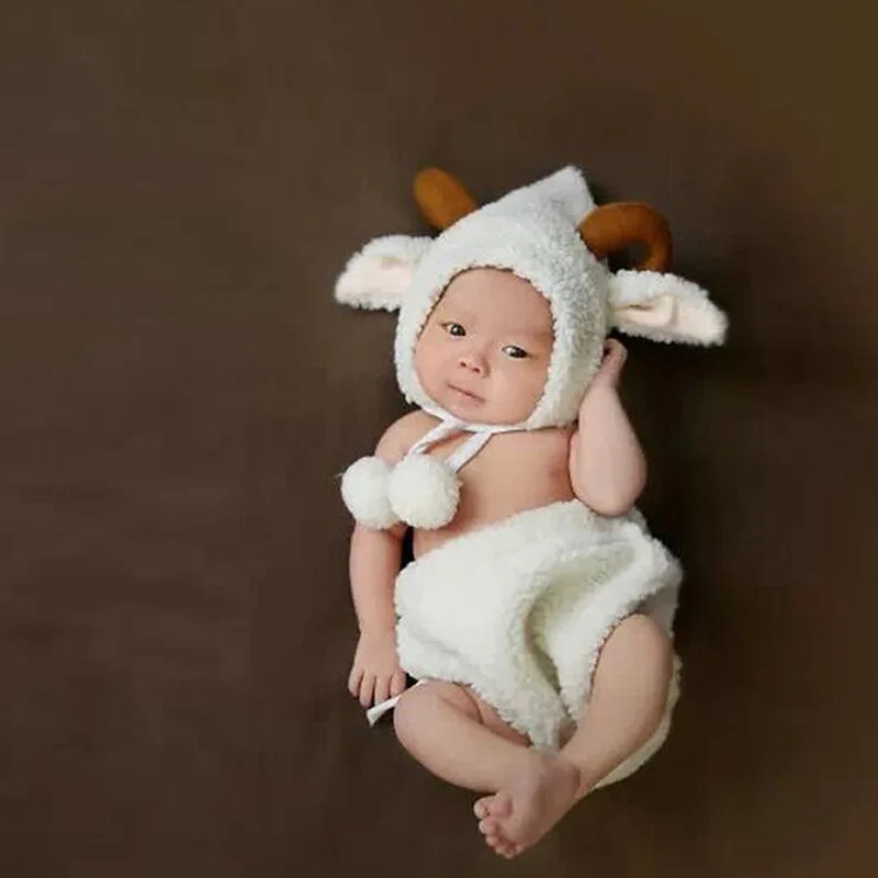 

Goat Theme Costume,Photography for Newborns,Baby Girl Outfit,Child Birth Props,for Infant Studio Photo Shoot Props Accessories