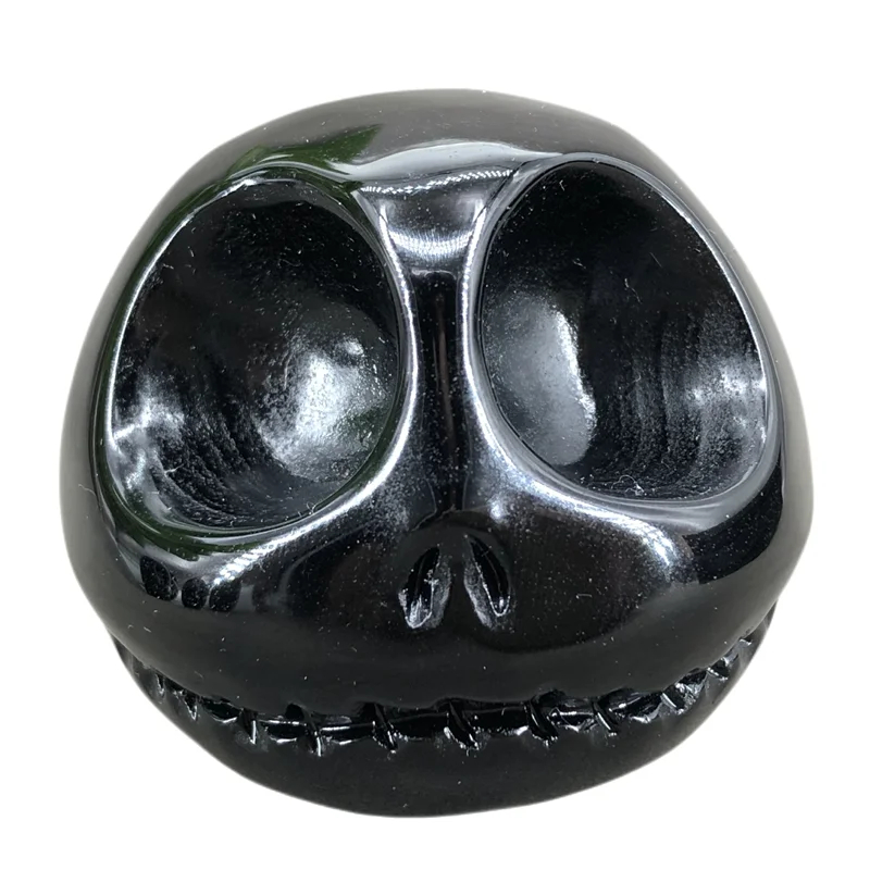 

Natural Obsidian Crystal Quartz Hand Carved Cute Cartoon Halloween Ghost Skull Home Decoration Crafts Christmas Gift