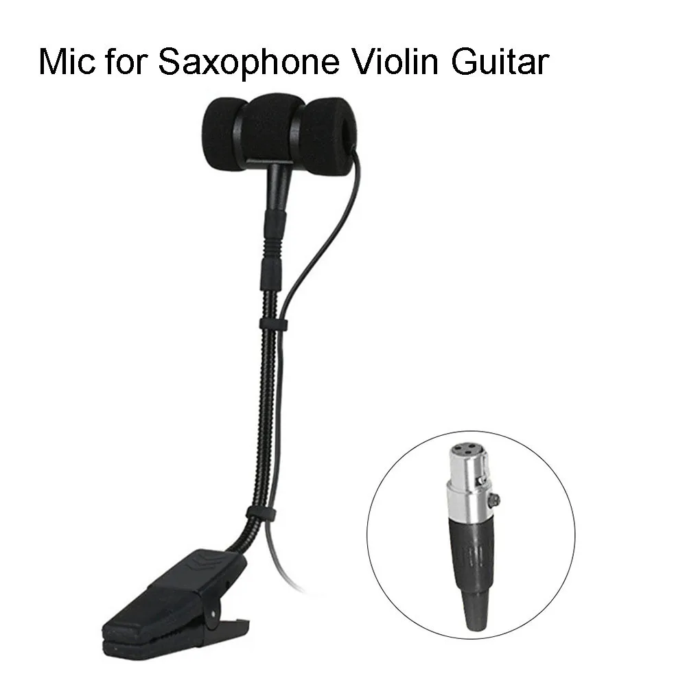 

Sax Microphone Portable 3 Pin 4 Pin Wired Sax Mic Omnidirectional For Violin Electric Guitar Music Instrument