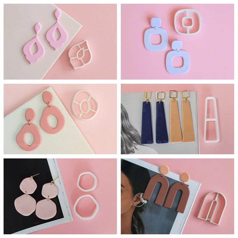 

New Soft Pottery Earring Cutter Moroccan Rhombus Ring Polymer Clay Cutting DiY Ins French Earring Jewelry Pendant Making Tool