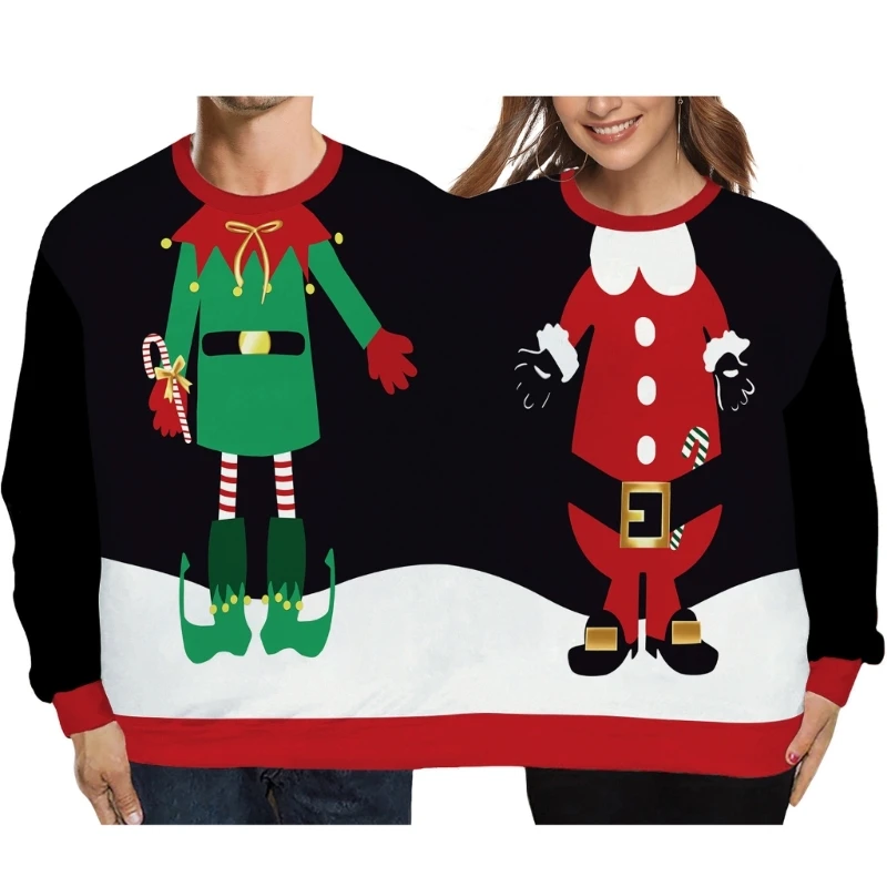 Y166 Printed Crewneck Hoodie Top Womens and Mens Two Person Ugly Christmas Sweatshirt
Y166 Printed Crewneck Hoodie Top Womens and Mens Two Person Ugly Christmas Sweatshirt