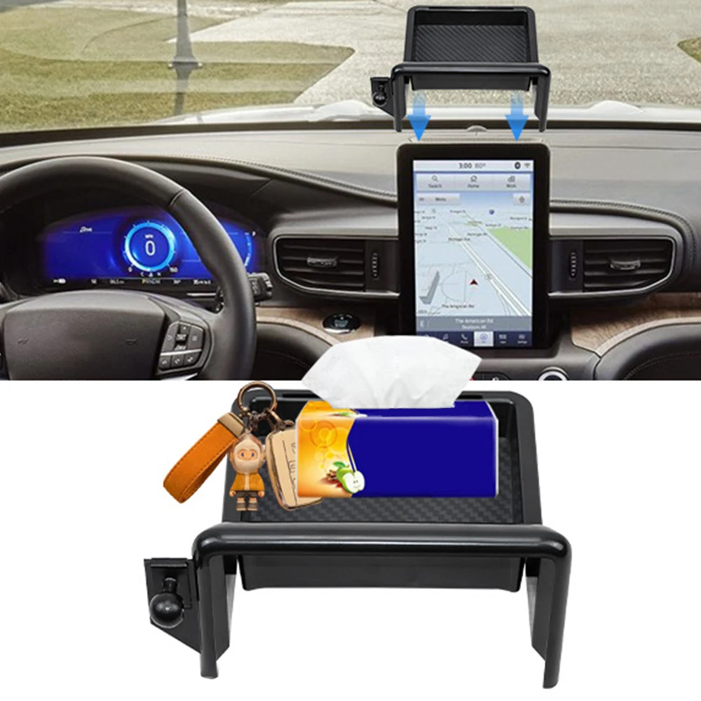 1x Black ABS Car Navigation Screen Rear Storage Box Holder Tray Suitable For Ford Explorer 2020-2024 Interior Accessories
1x Black ABS Car Navigation Screen Rear Storage Box Holder Tray Suitable For Ford Explorer 2020-2024 Interior Accessories