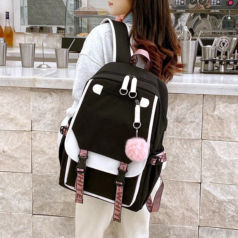 

Модный нейлоновый рюкзак для средней и старшей школы, вместительные школьные ранцы в Корейском стиле для студентов, дорожные сумки для книг для девочек-подростков