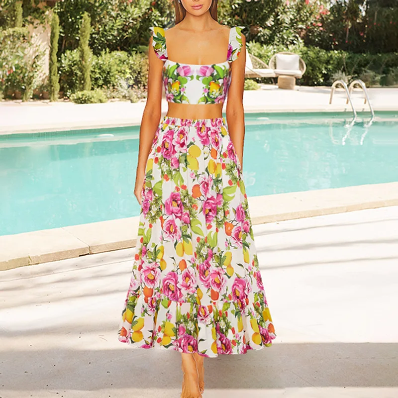 Женский купальник, бикини с персиковым лимоном и принтом, с рукавами-фонариками и юбкой 
Женский купальник, бикини с персиковым лимоном и принтом, с рукавами-фонариками и юбкой