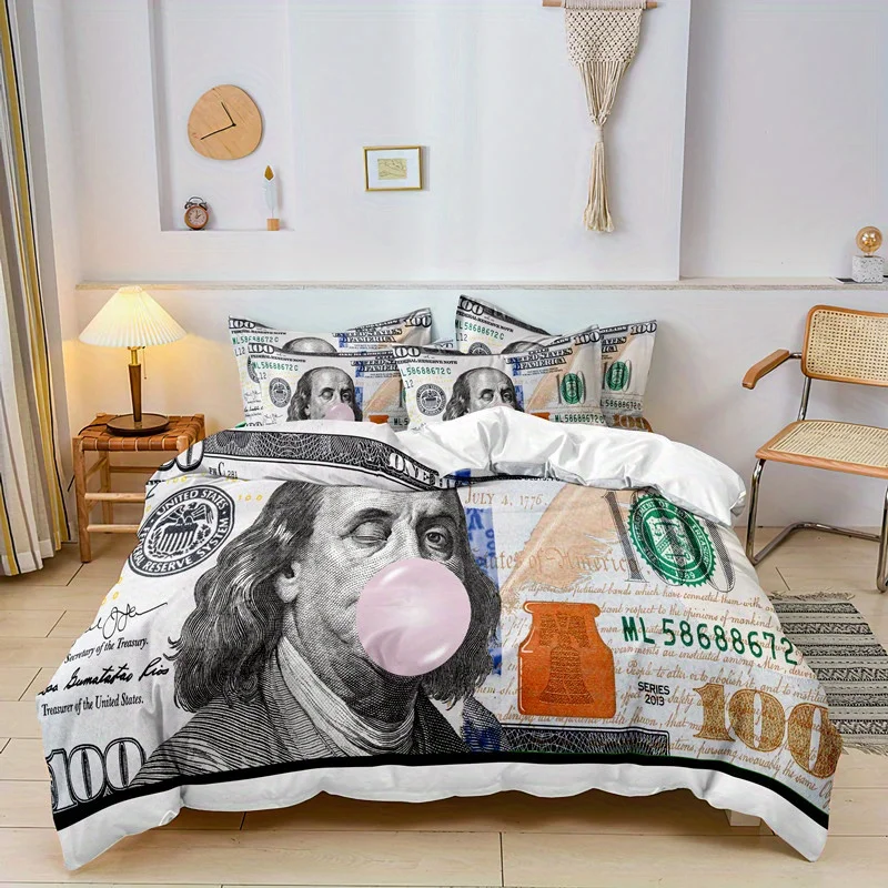100 Dollar Bill Print Bedding Set Soft Comfortable Duvet Cover For Bedroom Guest Room (1*Duvet Cover + 2*Pillowcases)
100 Dollar Bill Print Bedding Set Soft Comfortable Duvet Cover For Bedroom Guest Room (1*Duvet Cover + 2*Pillowcases)
