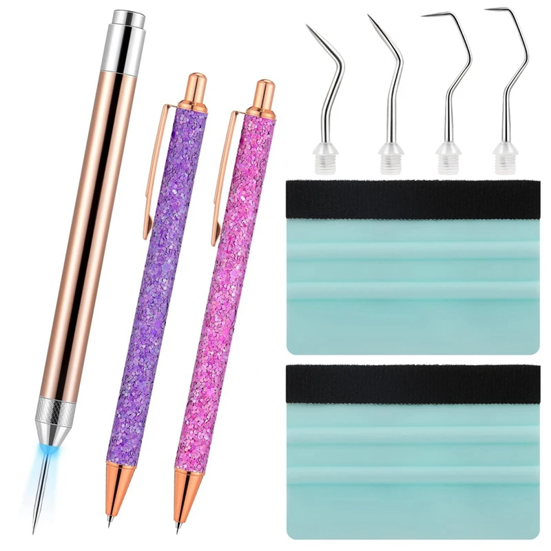 10Pc Pin Pen Vinyl Weeding Tool Kit,LED Weeding Tools With Light For Vinyl,5 Pen Head,2 Air Release Pen,2 Vinyl Squeegee Durable
10Pc Pin Pen Vinyl Weeding Tool Kit,LED Weeding Tools With Light For Vinyl,5 Pen Head,2 Air Release Pen,2 Vinyl Squeegee Durable