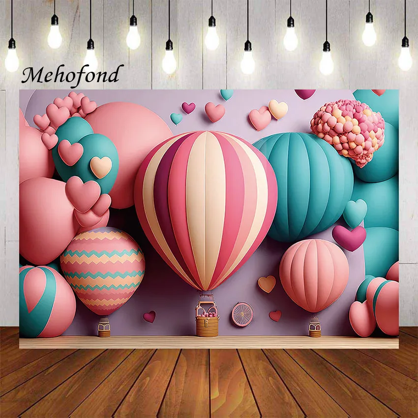 

Фон для фотосъемки Mehofond розовые воздушные шары Дети День рождения семейный торт разбивать портрет Декор фото фон реквизит для студии
