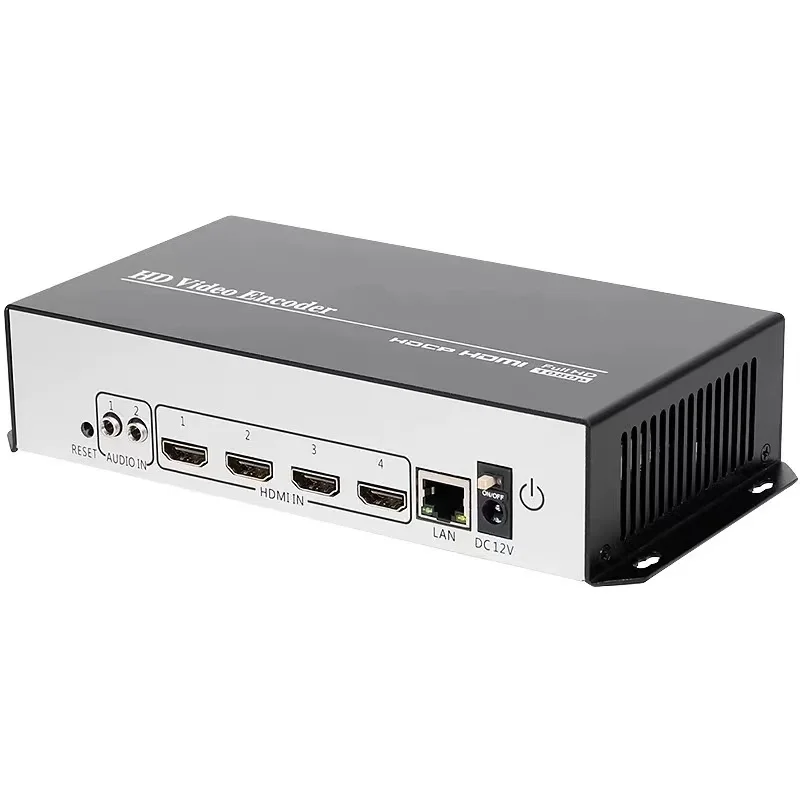 4 канала 4K HEVC H.264 HDMI видео кодировщик HDMI к IP потоковый кодировщик с UDP HLS RTMP RTSP RTMPS SRT
4 канала 4K HEVC H.264 HDMI видео кодировщик HDMI к IP потоковый кодировщик с UDP HLS RTMP RTSP RTMPS SRT