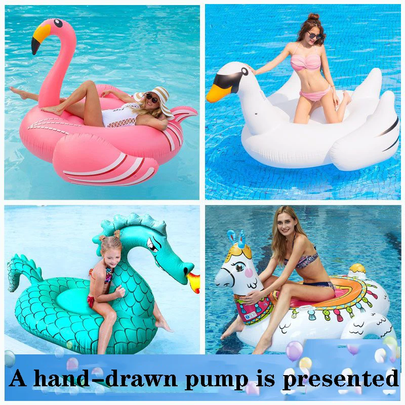 

27 Styles Unicorn Flamingo Swimming Ring Kids Adult Water Mount Floating Toy Pool Inflatable Floating Row Bed