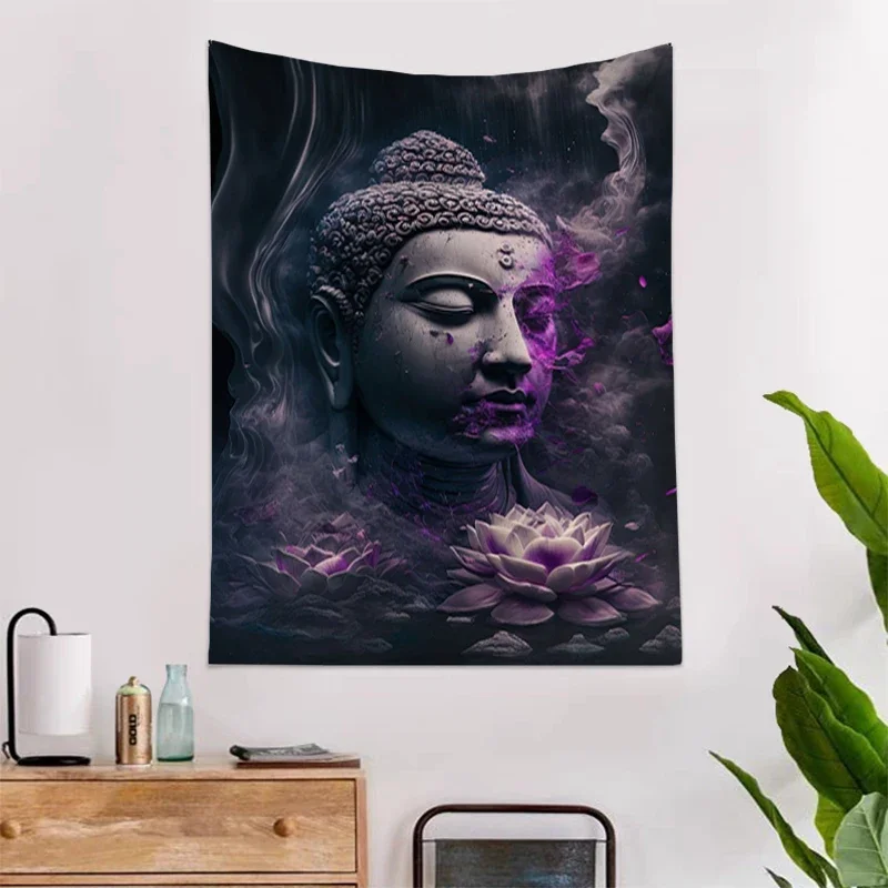 

Tapestry for Wall Home Decoration Bedroom Indian Buddha Fabric Art Psychedelic Hippie Boho Kawaii Room Decor Aesthetic Anime