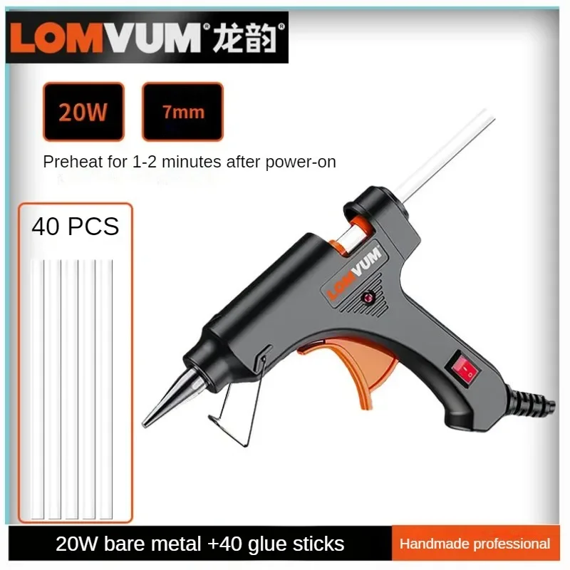 

20W Hot Melt Glue Gun DIY Mini Household Industrial Guns Heat Temperature Thermo Electric Repair Tool Use 7mm Glue Sticks