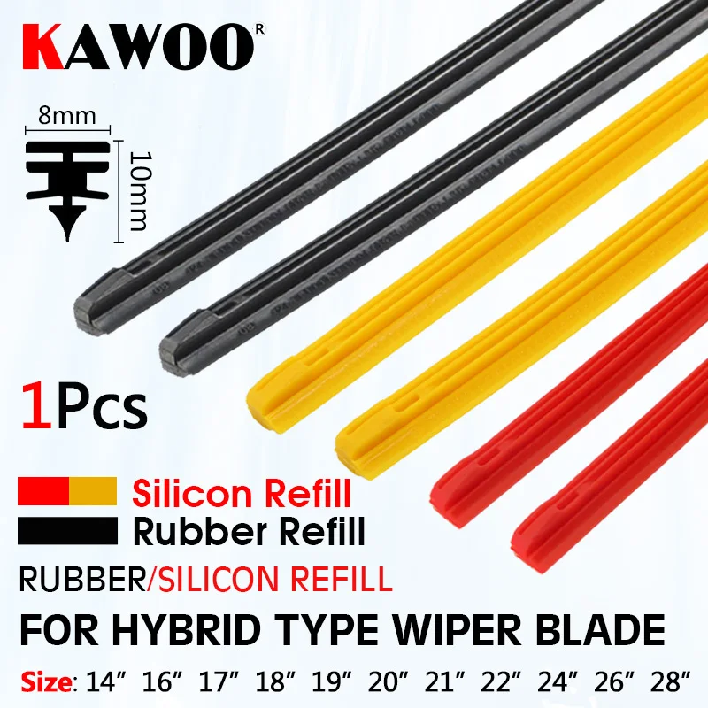 

1pcs Car Vehicle Insert Rubber/Silicon Refill Strip Wiper Blade 8mm 14" 16" 17" 18" 19" 20" 21" 22" 24" 26" 28" Auto Accessorie