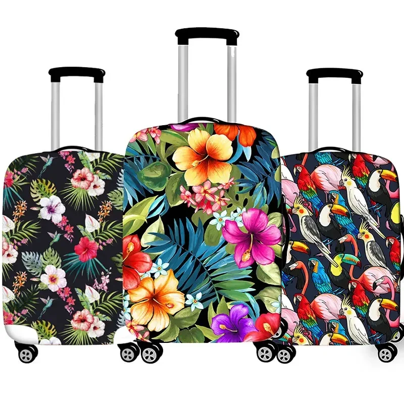 

Модный чехол для чемодана с цветочным принтом и травой, аксессуары для путешествий, Защитные чехлы для чемоданов с защитой от пыли, эластичный чехол на колесиках