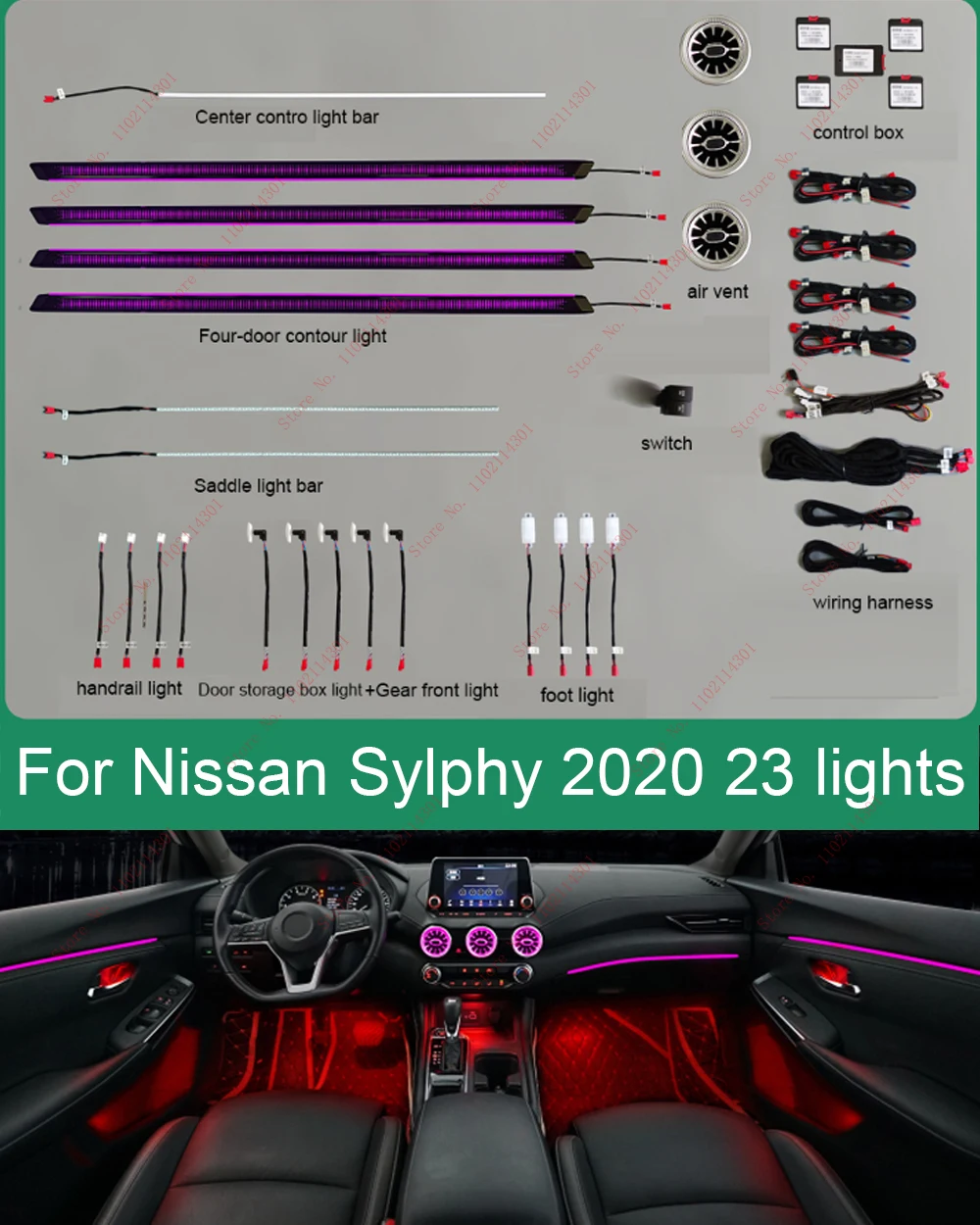 car interior light atmosphere ambient light For Nissan Sylphy 18-20 64Colors LED Atmosphere Light Auto Interior Ambient lighting
car interior light atmosphere ambient light For Nissan Sylphy 18-20 64Colors LED Atmosphere Light Auto Interior Ambient lighting