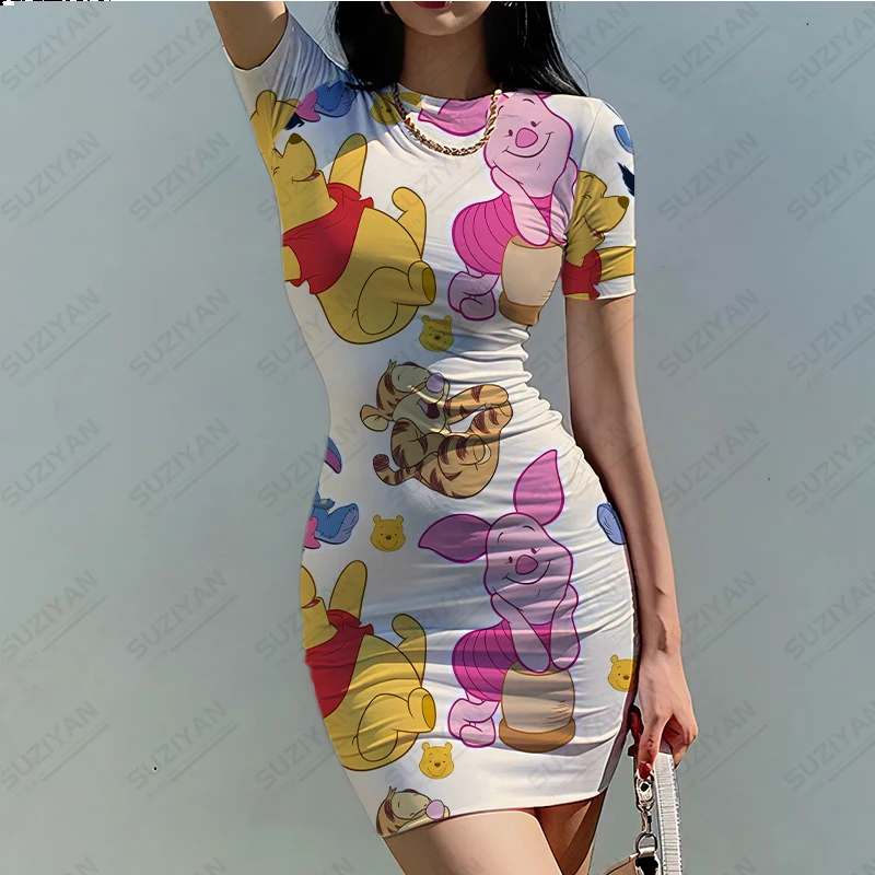 Summer New Hot Selling Disney Women's Round Neck Short Sleeve Skinny Dress 3D Printed Elegant Elegant Women's Party Dress Sexy
Summer New Hot Selling Disney Women's Round Neck Short Sleeve Skinny Dress 3D Printed Elegant Elegant Women's Party Dress Sexy