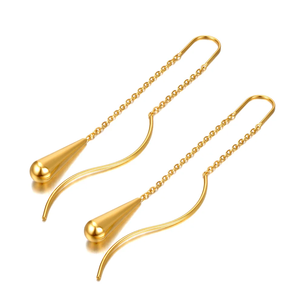 Trendy Stainless Steel Water Drop Charm Earrings 14K Gold Plated Long Chain Tassel Earring For Women pendientes 2 Mallzona S8fb787d0ba094afaa1782f3dc4cf4878E Trendy Stainless Steel Water Drop Charm Earrings 14K Gold Plated Long Chain Tassel Earring For Women pendientes Mallzona