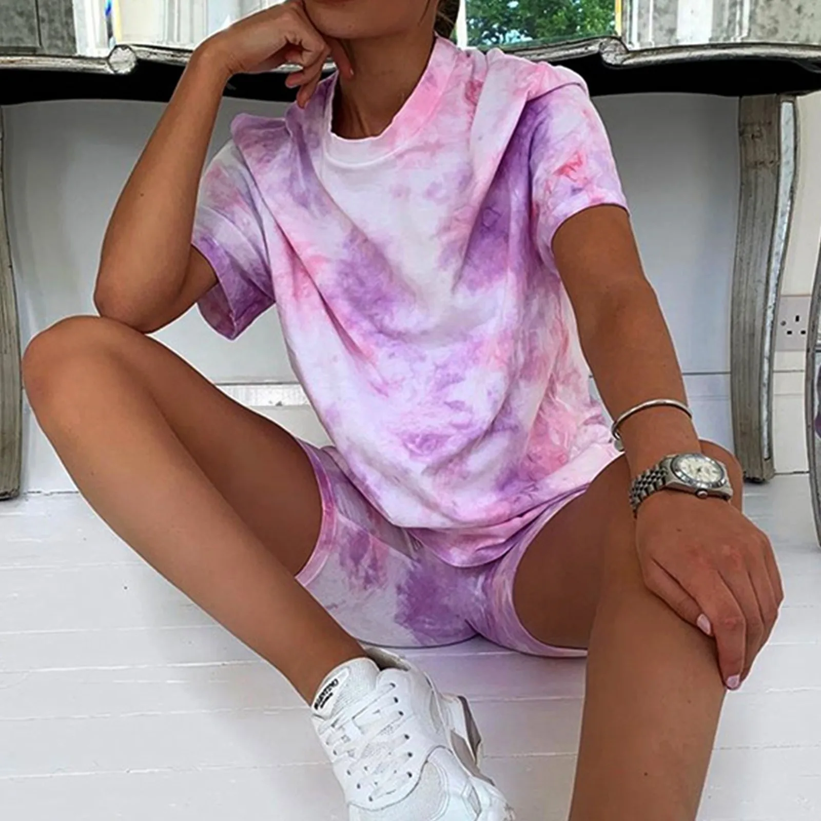 Women Casual Tracksuit 2 Piece Sets Ladies Outfits O-Neck Short Sleeve T-Shirt Biker Shorts Streetwear Female Clothes Outwear
Women Casual Tracksuit 2 Piece Sets Ladies Outfits O-Neck Short Sleeve T-Shirt Biker Shorts Streetwear Female Clothes Outwear