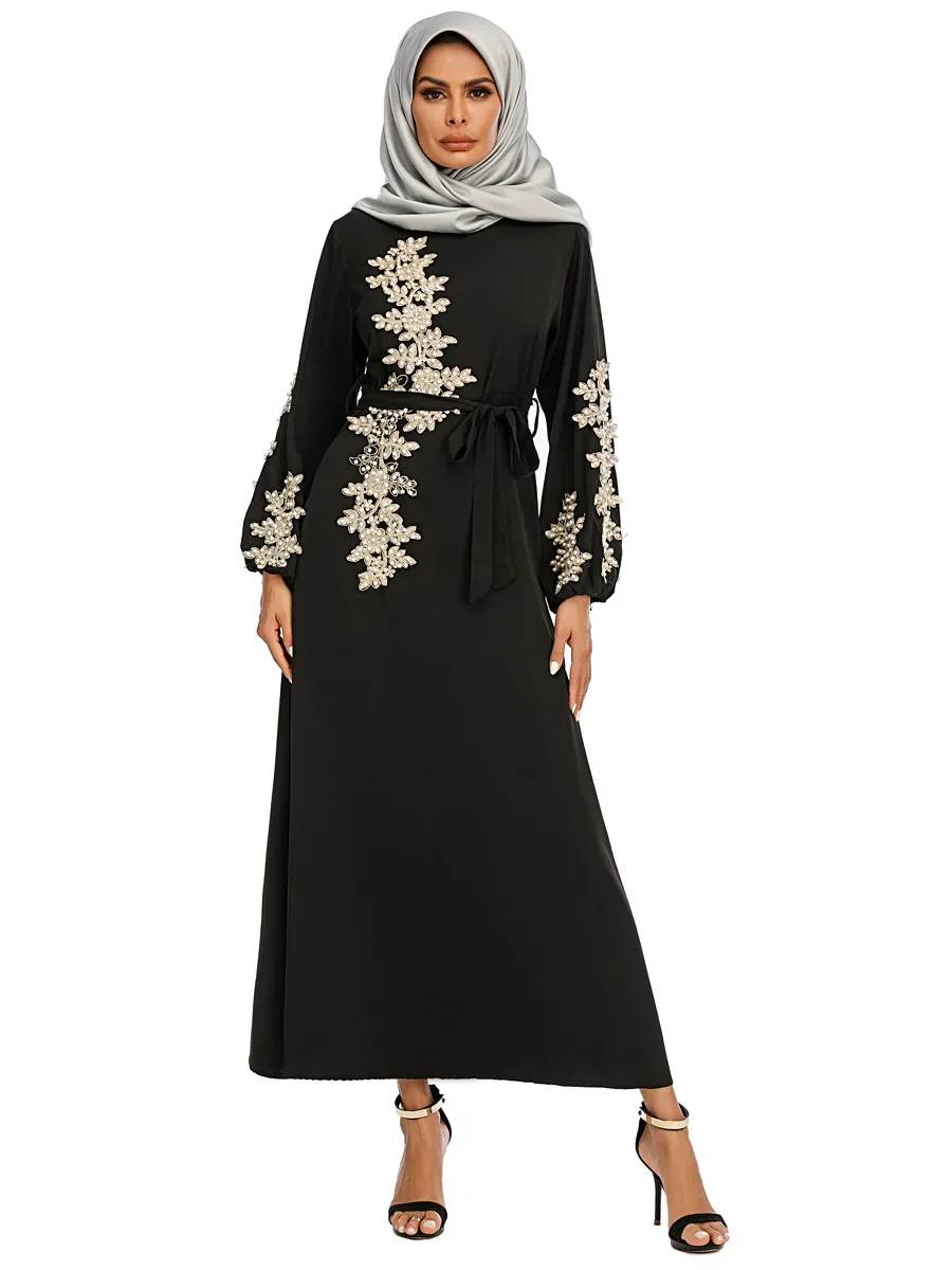 Autumn New 2 Pcs Muslim Sets Embroidery Abaya Dubai Turkey Muslim Dress+ Scarf Kaftan Islamic Dress Women Robe Suit 22 S8fbc87ad96864e89ad0e57dd642e1e46o