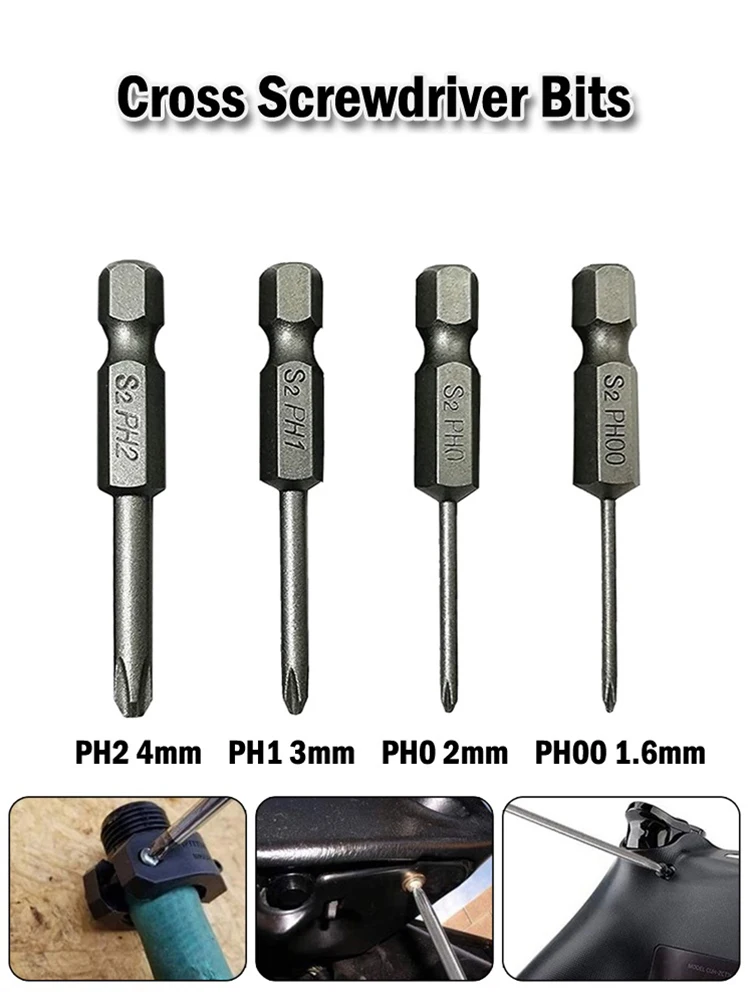 4pcs Screwdriver Bits Hex Shank 50mm Cross Screwdriver Bits Electric Driver Tools PH00 PH1 PH2 Precision Apparatuses
4pcs Screwdriver Bits Hex Shank 50mm Cross Screwdriver Bits Electric Driver Tools PH00 PH1 PH2 Precision Apparatuses