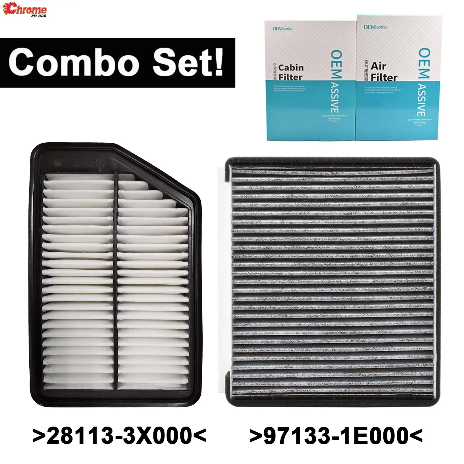 Combo Set Engine Cabin Pollen Air Filter 28113-3X000 97133-2H000 For Hyundai Elantra GT Kia Forte 1.8L 2.0L 2013 2014 2015 2016
Combo Set Engine Cabin Pollen Air Filter 28113-3X000 97133-2H000 For Hyundai Elantra GT Kia Forte 1.8L 2.0L 2013 2014 2015 2016