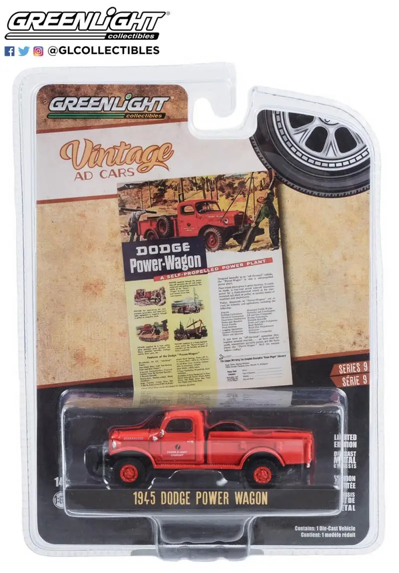 GreenLight 1/64 1945 Dodge power wagon Коллекционное издание металлическая литая модель гоночный автомобиль детские игрушки подарок
GreenLight 1/64 1945 Dodge power wagon Коллекционное издание металлическая литая модель гоночный автомобиль детские игрушки подарок