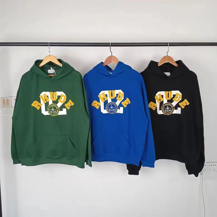 Rhude Towel Embroidery Fleece Hoodies Men Women 1:1 High Quality Patchwork Badge Hooded Pullovers Sweatshirts man to man
Rhude Towel Embroidery Fleece Hoodies Men Women 1:1 High Quality Patchwork Badge Hooded Pullovers Sweatshirts man to man
