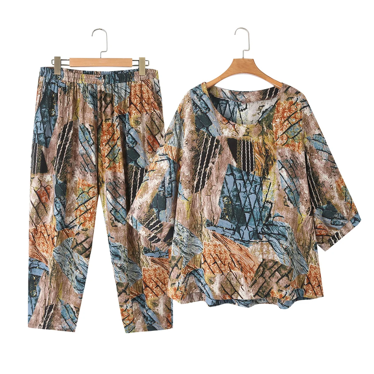 Plus Size Women's Set 2023 Summer Half Sleeve Thin Cotton Line Ink Painting T-Shirt Loose Pants Two Piece Oversize Curve Clothes
Plus Size Women's Set 2023 Summer Half Sleeve Thin Cotton Line Ink Painting T-Shirt Loose Pants Two Piece Oversize Curve Clothes