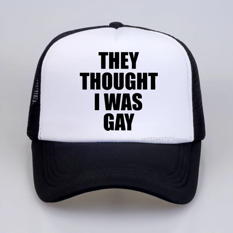 

Funny They Thought I Was Gay Golf hat Graphic Cotton Adjustable Baseball Cap Hip Hop Male Breathable Trucker Caps