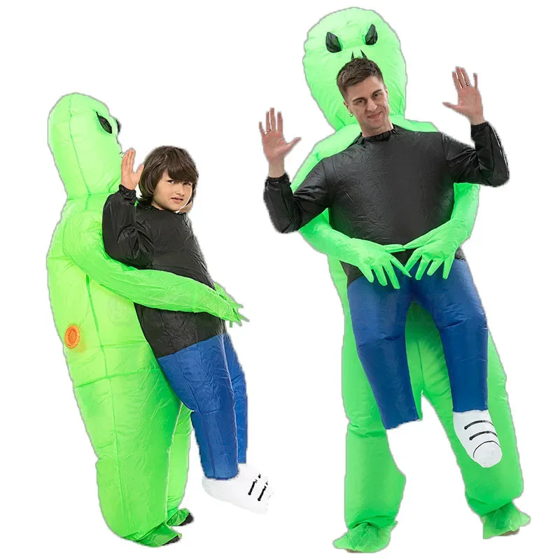 

Hot Sale Funny Child Adult Inflatable Riding Green Dinosaur Cosplay New Costume Kids Fancy Dress Halloween Holiday Theme Party