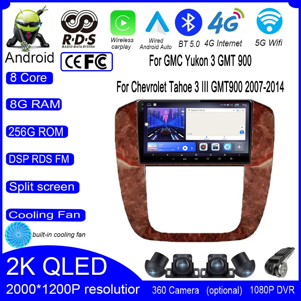 Для GMC Yukon 3 GMT 900 для Chevrolet Tahoe 3 III GMT900 2007 - 2014 Android 14 Автомагнитола мультимедийный видеоплеер GPS навигация
Для GMC Yukon 3 GMT 900 для Chevrolet Tahoe 3 III GMT900 2007 - 2014 Android 14 Автомагнитола мультимедийный видеоплеер GPS навигация