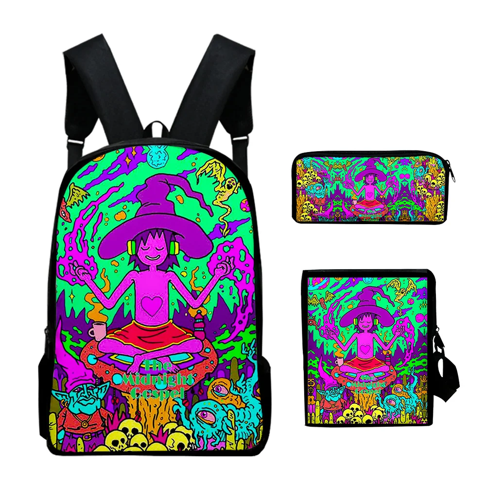 

Popular The Midnight Gospel 3D Print 3pcs/Set pupil School Bags Laptop Daypack Backpack Inclined shoulder bag Pencil Case