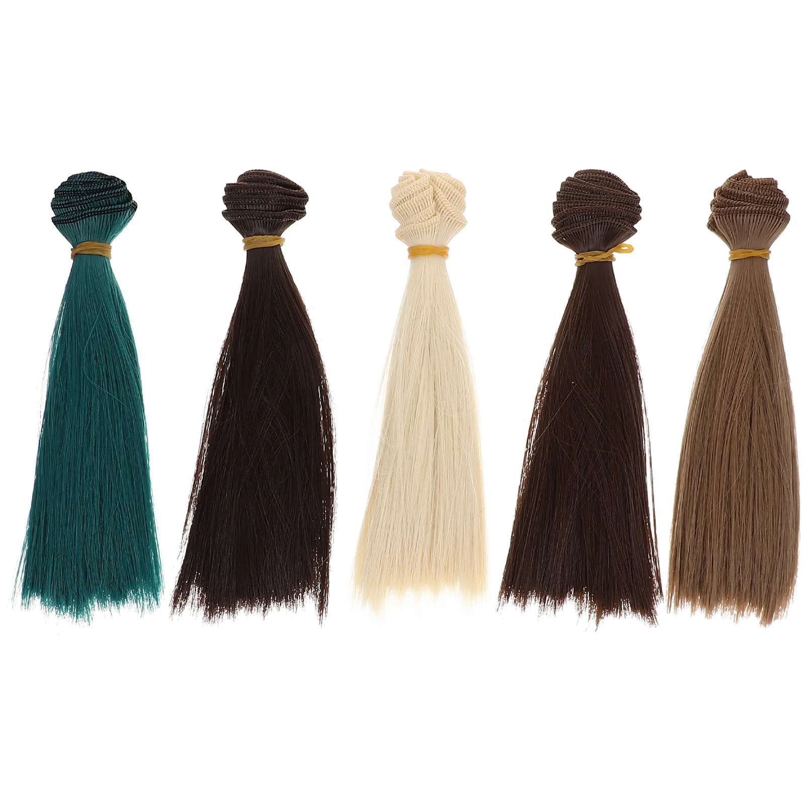 

BJD Dolls Synthetic Hair Wefts in 5 Colors for DIY Wig Making and Doll Decoration