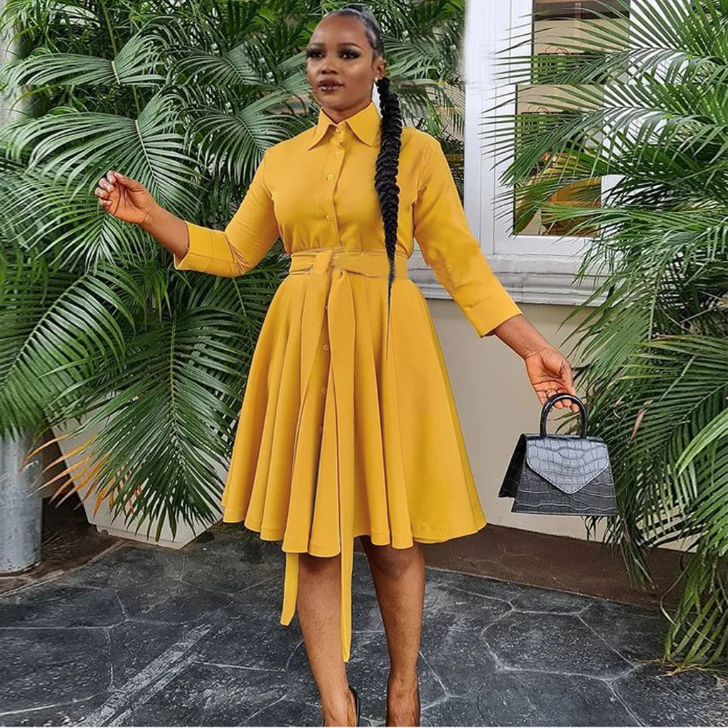 Women's Dresses Lapel A-line Lace Up Solid Long Sleeve Dress New Spring Autumn Ladies Elegant Casual Commute Party Dress
Women's Dresses Lapel A-line Lace Up Solid Long Sleeve Dress New Spring Autumn Ladies Elegant Casual Commute Party Dress