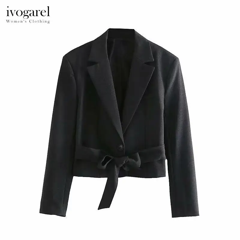Ivogarel Women's Gray Belted Crop Blazer Coat Modern Chic Female Autumn Neutral Blazer Jacket Elegant 2023 Clothes
Ivogarel Women's Gray Belted Crop Blazer Coat Modern Chic Female Autumn Neutral Blazer Jacket Elegant 2023 Clothes
